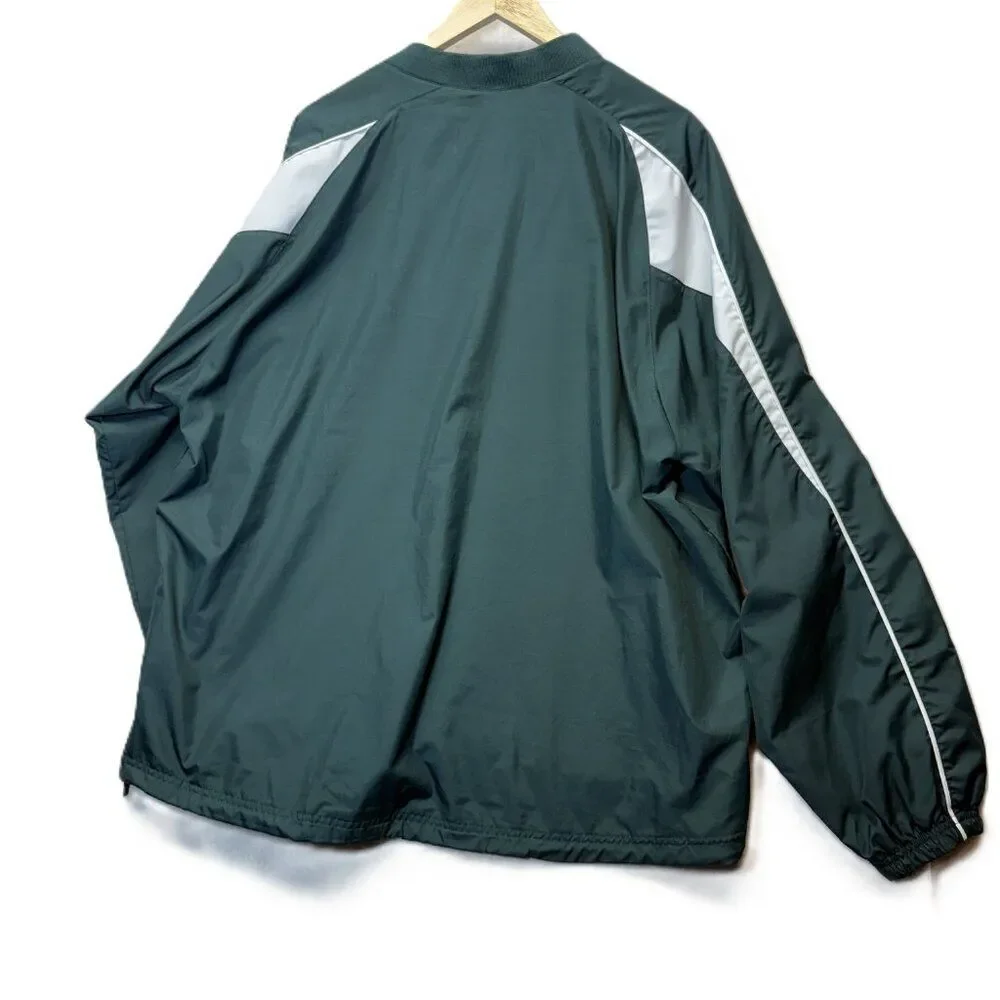 Holloway Green Fighting Irish Football Pullover Windbreaker V-Neck Athletic XL
